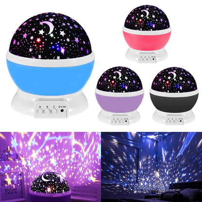 Rotating Starry Sky & Galaxy Projector Night Light – Nursery Table Lamp Decor