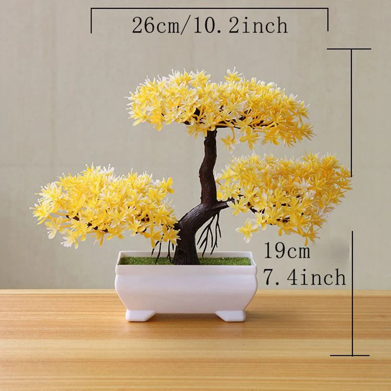 Artificial Bonsai Tree Simulation Potted Plant – Fake Plant Ornament for Garden, Home, Table & Bedroom Decoration, Indoor/Outdoor