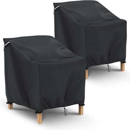 Waterproof Patio Chair Covers – Heavy Duty, 2 Pack (30" x 34" x 38")