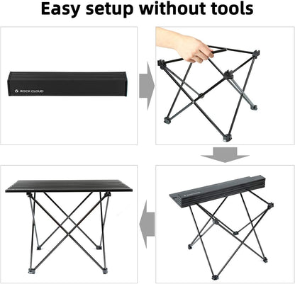 Ultralight Aluminum Portable Folding Camp Table – for Camping, Hiking, Backpacking, Beach & Picnic, Size M
