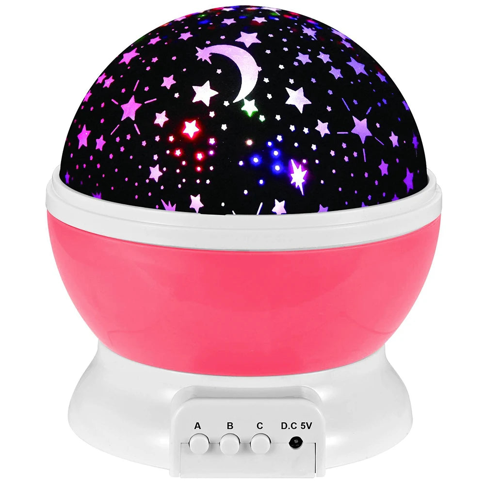 Rotating Starry Sky & Galaxy Projector Night Light – Nursery Table Lamp Decor