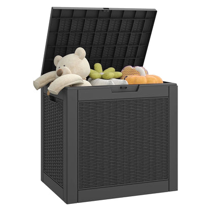 31-Gallon Waterproof Resin Deck Box – UV Resistant Outdoor Storage, Black