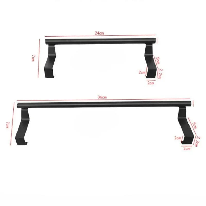 Steel Wire Over-Cabinet Towel Rack – Punch-Free Hanging Bathroom Door Organizer