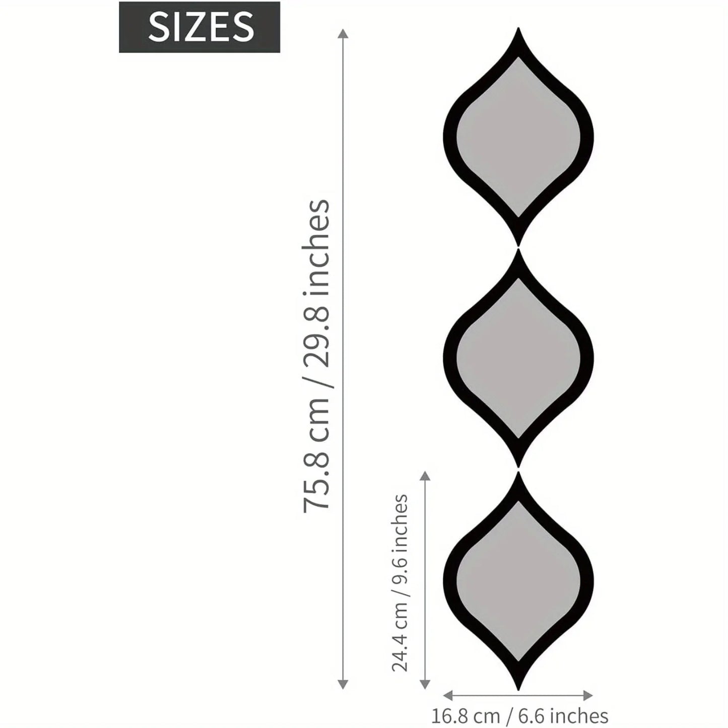3Pcs Modern Teardrop Mirror Wall Decor – Boho Moon Design for Bedroom & Living Room