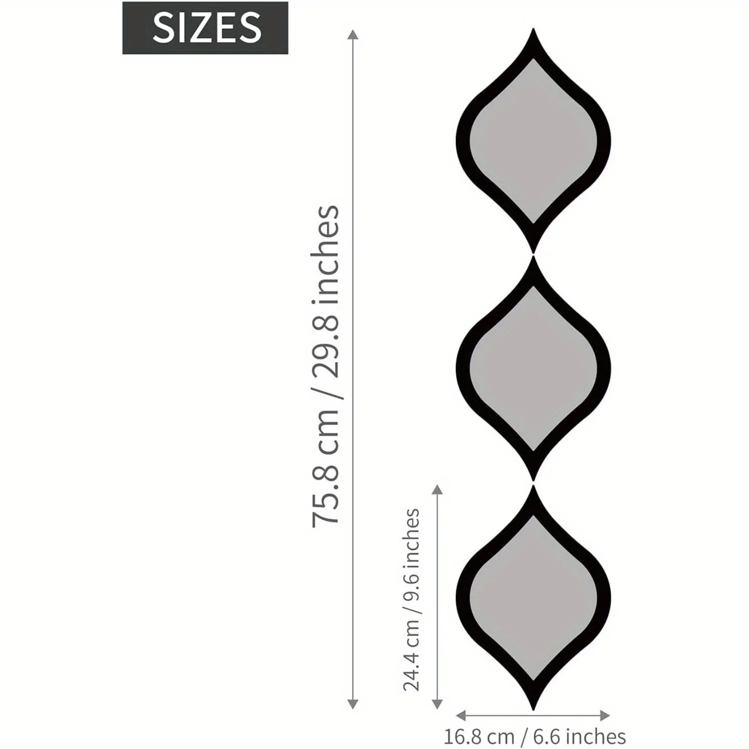 3Pcs Modern Teardrop Mirror Wall Decor – Boho Moon Design for Bedroom & Living Room