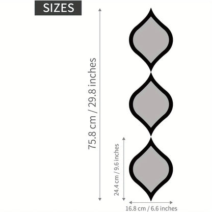 3Pcs Modern Teardrop Mirror Wall Decor – Boho Moon Design for Bedroom & Living Room