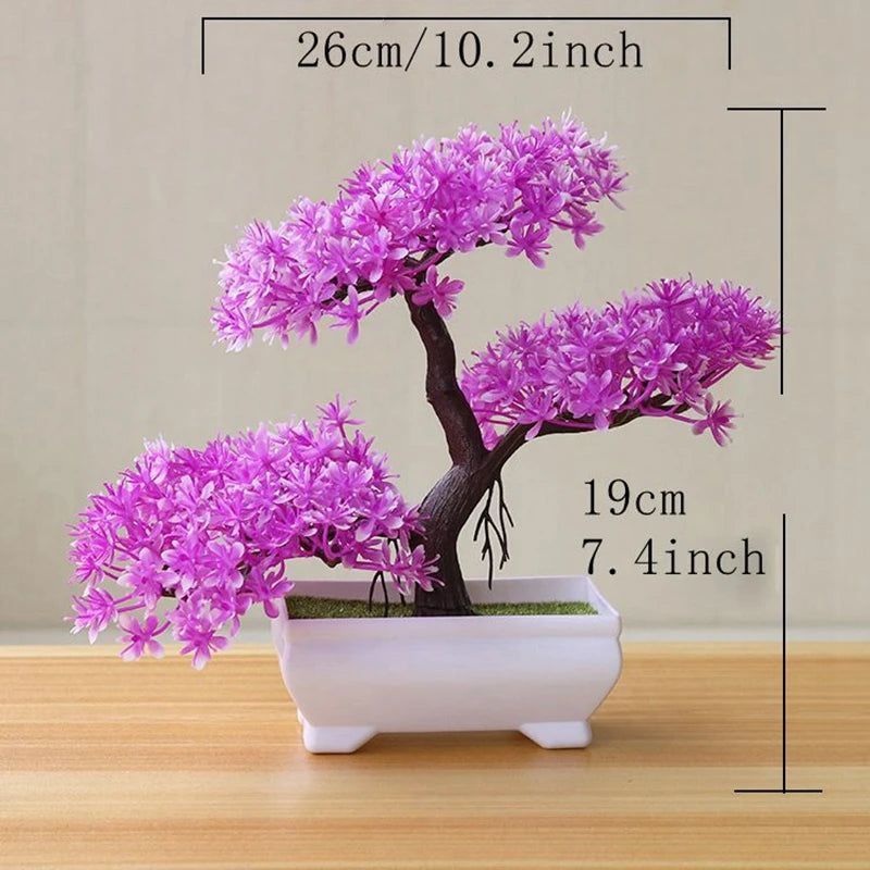 Artificial Bonsai Tree Simulation Potted Plant – Fake Plant Ornament for Garden, Home, Table & Bedroom Decoration, Indoor/Outdoor