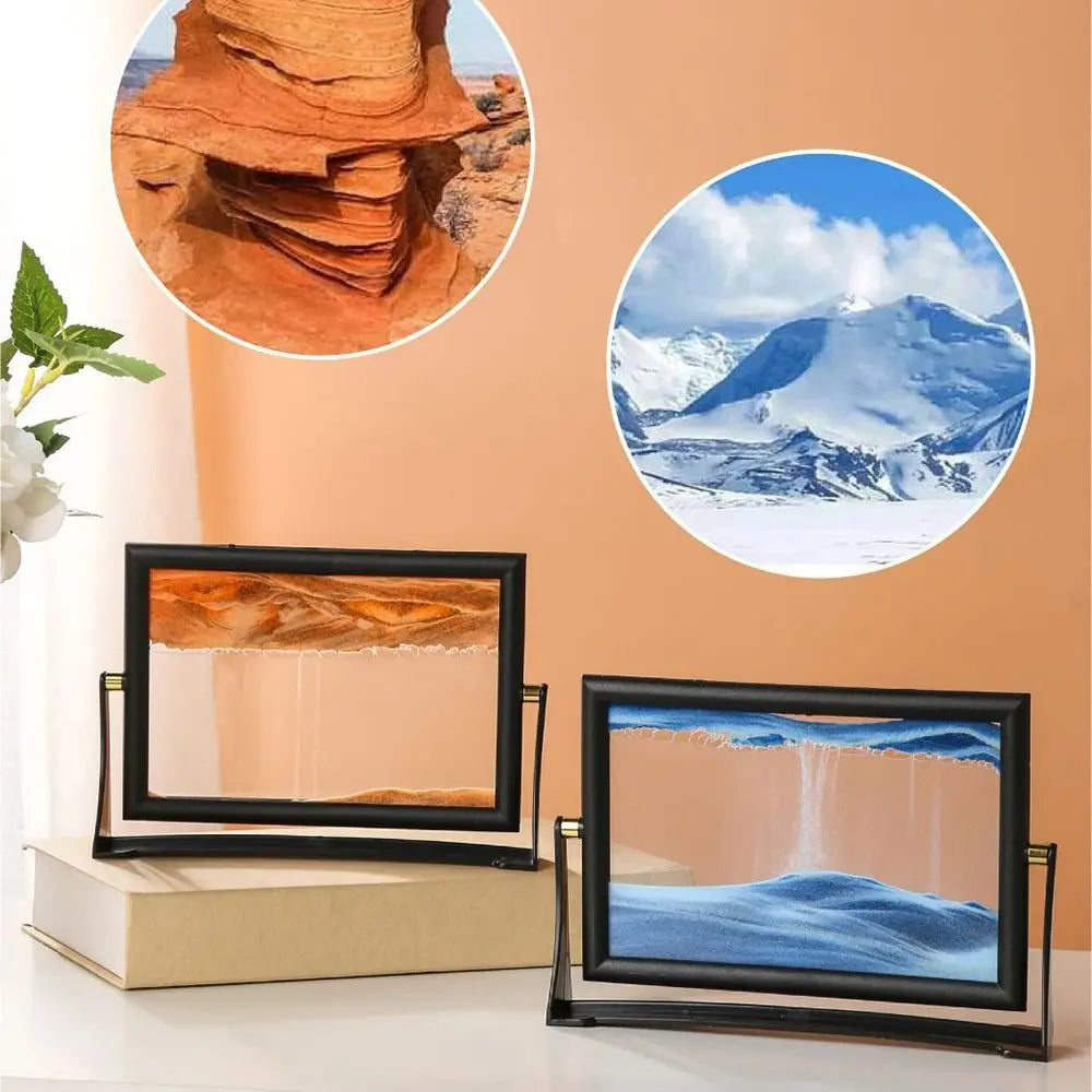 Rotatable 3D Flowing Sand Art Picture – Moving Sandscape Home Decor, Christmas Gift