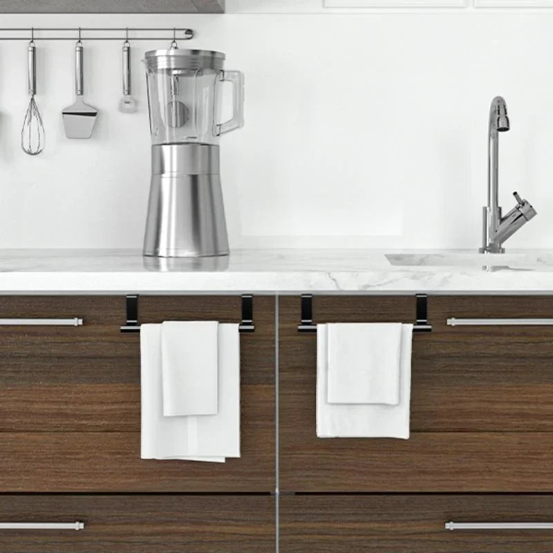 Steel Wire Over-Cabinet Towel Rack – Punch-Free Hanging Bathroom Door Organizer