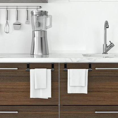 Steel Wire Over-Cabinet Towel Rack – Punch-Free Hanging Bathroom Door Organizer