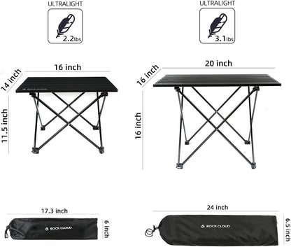Ultralight Aluminum Portable Folding Camp Table – for Camping, Hiking, Backpacking, Beach & Picnic, Size M