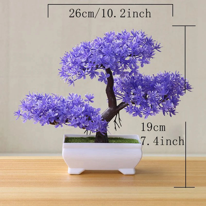 Artificial Bonsai Tree Simulation Potted Plant – Fake Plant Ornament for Garden, Home, Table & Bedroom Decoration, Indoor/Outdoor