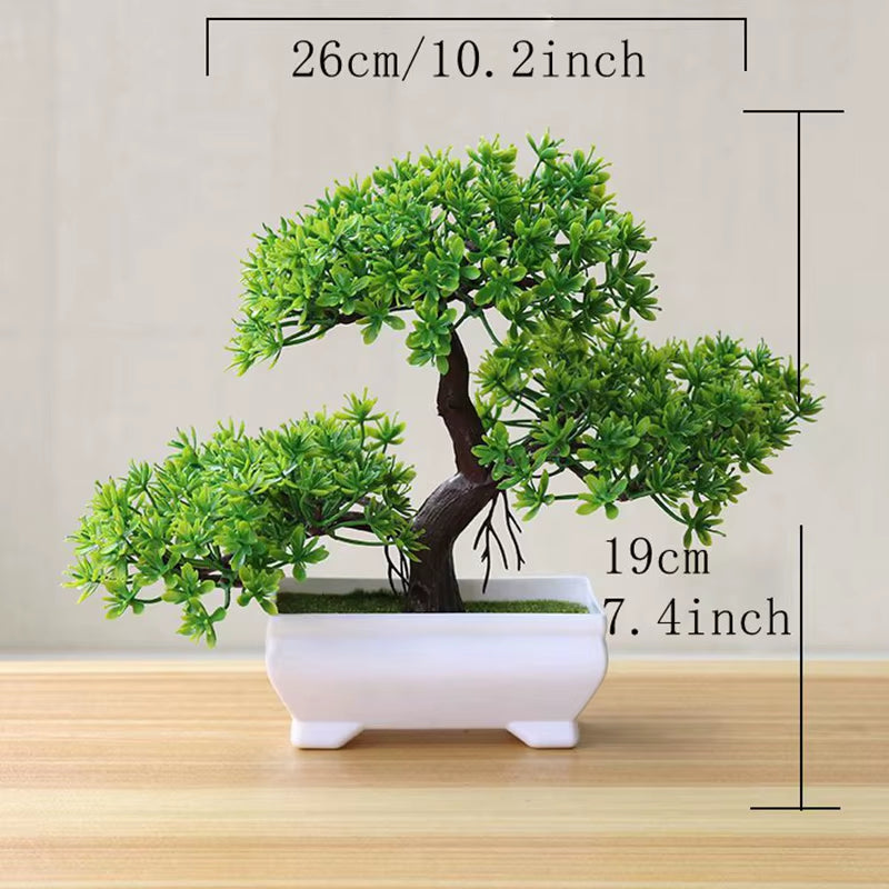 Artificial Bonsai Tree Simulation Potted Plant – Fake Plant Ornament for Garden, Home, Table & Bedroom Decoration, Indoor/Outdoor