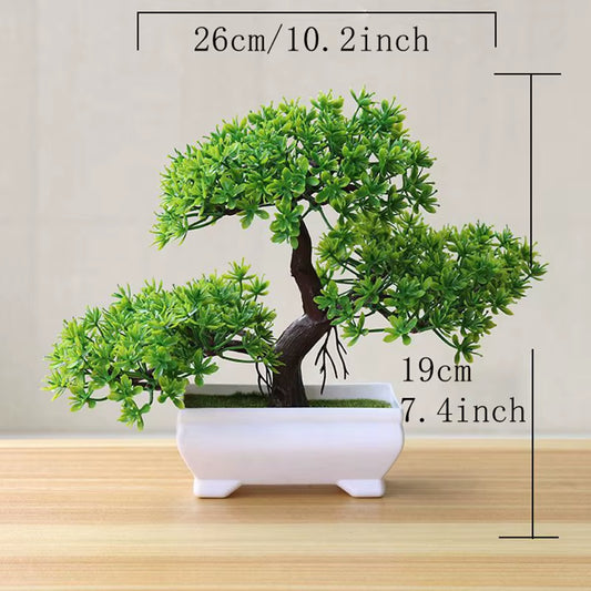 Artificial Bonsai Tree Simulation Potted Plant – Fake Plant Ornament for Garden, Home, Table & Bedroom Decoration, Indoor/Outdoor