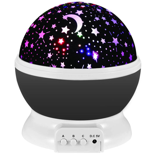 Rotating Starry Sky & Galaxy Projector Night Light – Nursery Table Lamp Decor