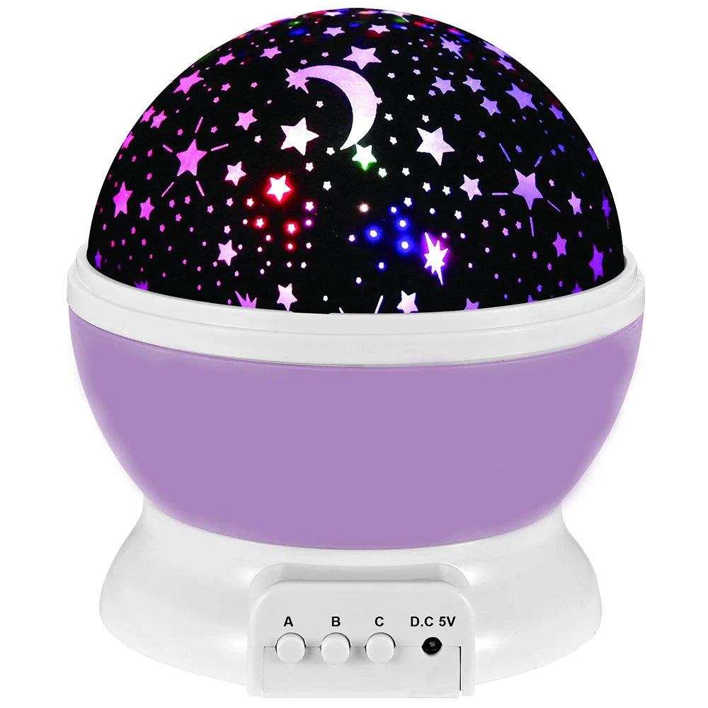 Rotating Starry Sky & Galaxy Projector Night Light – Nursery Table Lamp Decor
