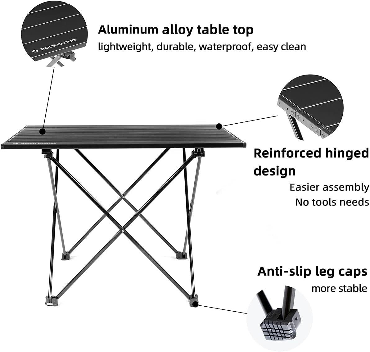 Ultralight Aluminum Portable Folding Camp Table – for Camping, Hiking, Backpacking, Beach & Picnic, Size M