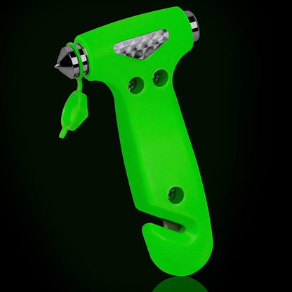 6-in-1 Glow-in-Dark Car Safety Hammer – Emergency Window Breaker & Seat Belt Cutter for Roadside Safety Kits