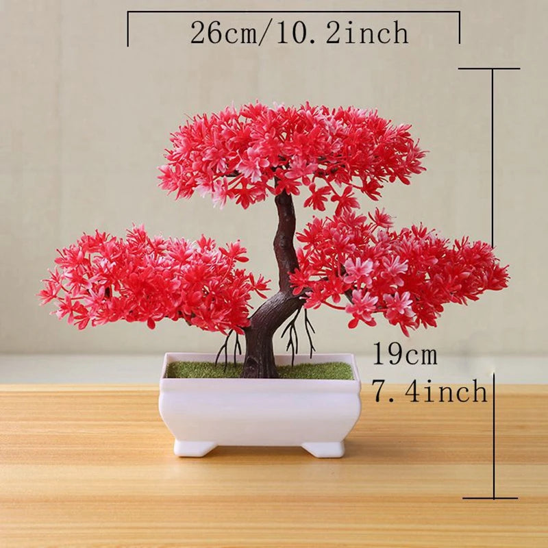 Artificial Bonsai Tree Simulation Potted Plant – Fake Plant Ornament for Garden, Home, Table & Bedroom Decoration, Indoor/Outdoor