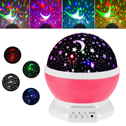 Rotating Starry Sky & Galaxy Projector Night Light – Nursery Table Lamp Decor