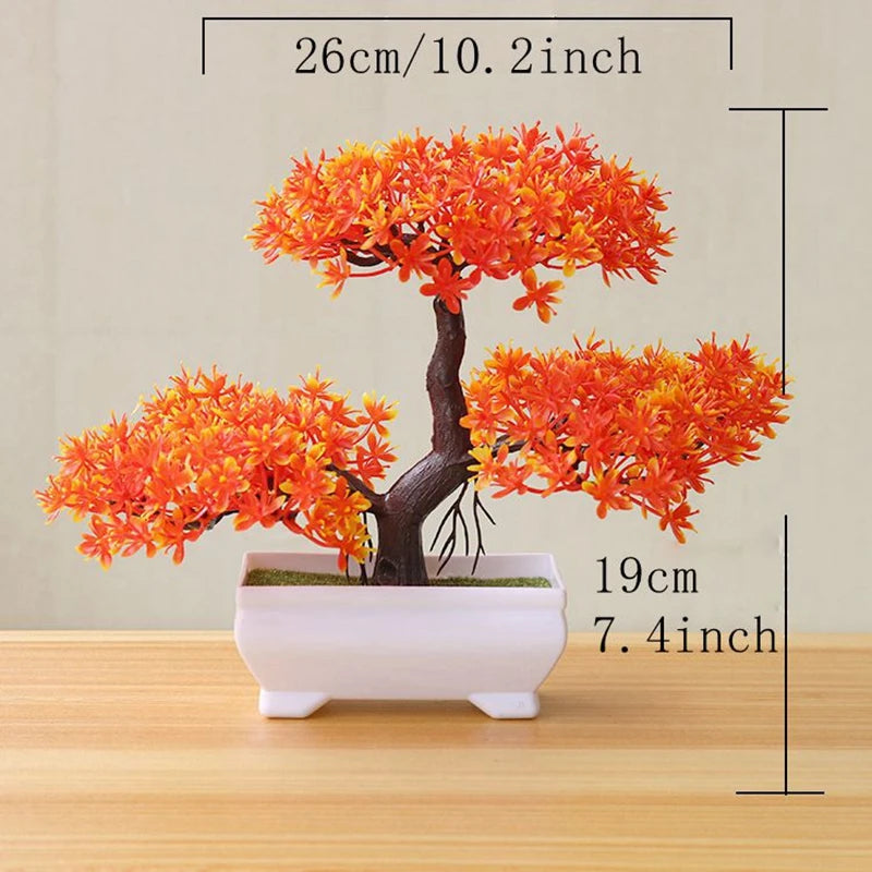 Artificial Bonsai Tree Simulation Potted Plant – Fake Plant Ornament for Garden, Home, Table & Bedroom Decoration, Indoor/Outdoor