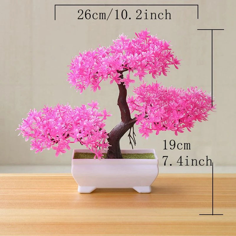 Artificial Bonsai Tree Simulation Potted Plant – Fake Plant Ornament for Garden, Home, Table & Bedroom Decoration, Indoor/Outdoor