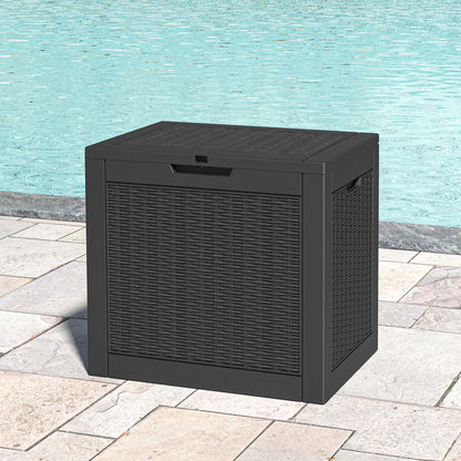 31-Gallon Waterproof Resin Deck Box – UV Resistant Outdoor Storage, Black