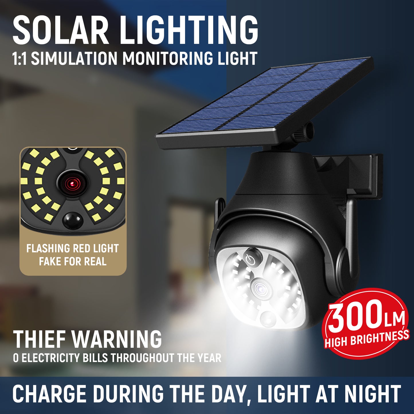 Solar Motion-Sensor Wall Lights – Waterproof Outdoor Courtyard, Street & Balcony Lighting