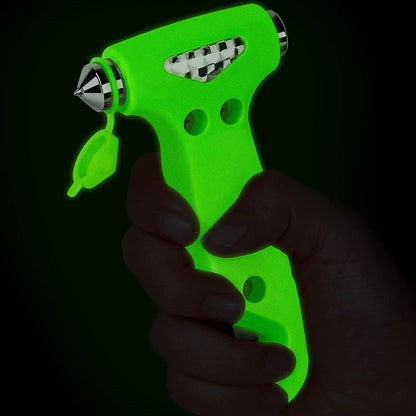 6-in-1 Glow-in-Dark Car Safety Hammer – Emergency Window Breaker & Seat Belt Cutter for Roadside Safety Kits